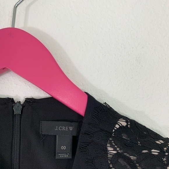 J Crew Black Lace Panel Dress 00 - Picture 6 of 7